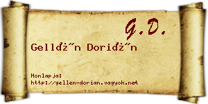 Gellén Dorián névjegykártya